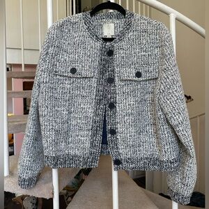 Joie Tweed Bomber Jacket Size M